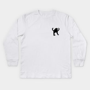 Black Cat Meme Cursed Cats Kids Long Sleeve T-Shirt